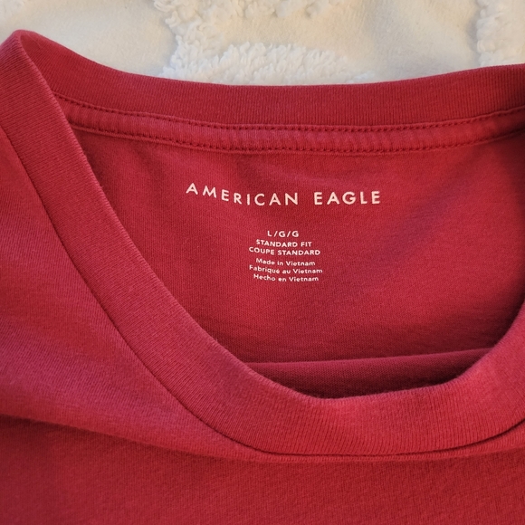 Mens Short Sleeve T-shirt American Eagle Red Large - Picture 2 of 7